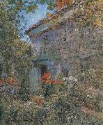 Childe Hassam Old House and Garden,East Hampton,Long Island painting